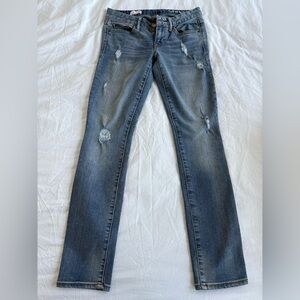 distressed medium wash skinny jeans